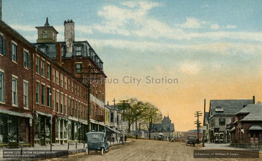 Postcard: Main Street Railway Station - Market Square, Somersworth, N.H.